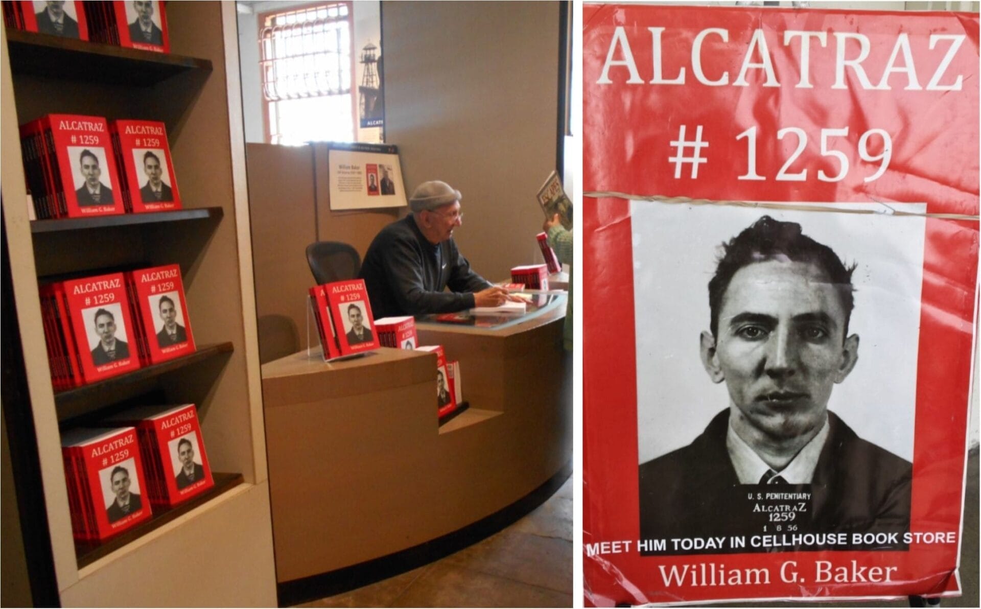William 'Bad Boy' Baker - the rock star of The Rock signing and selling his book at Alcatraz prison. The Backpacking Housewife