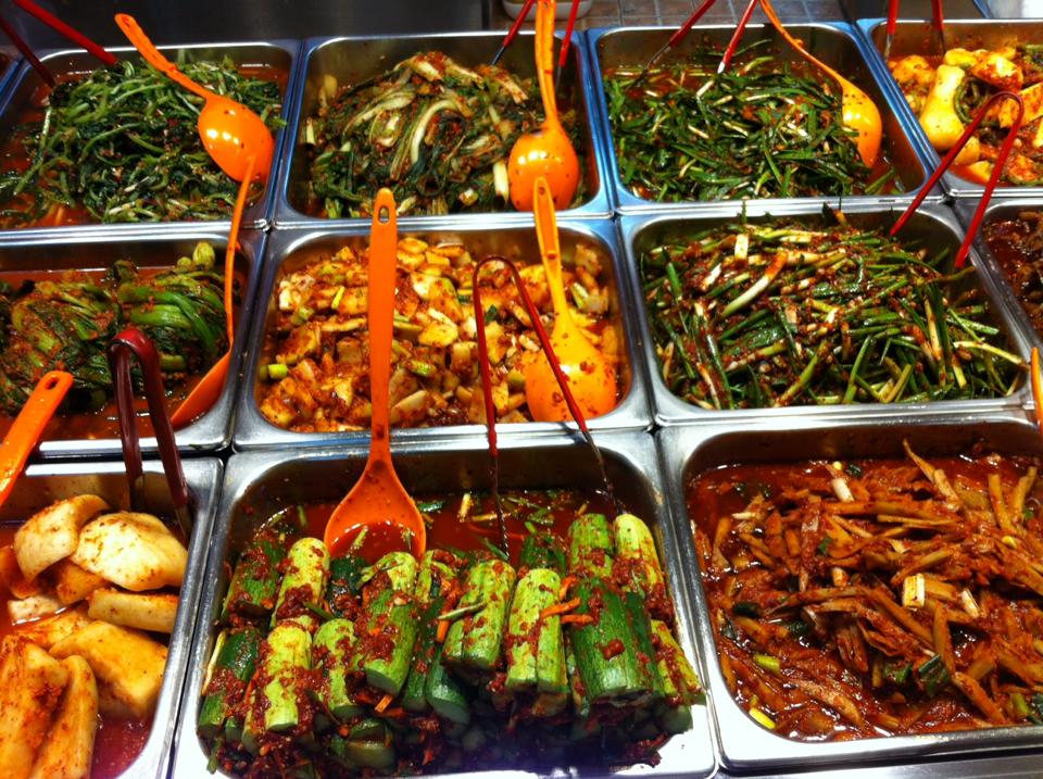 kimchi in all its glorious varieties.