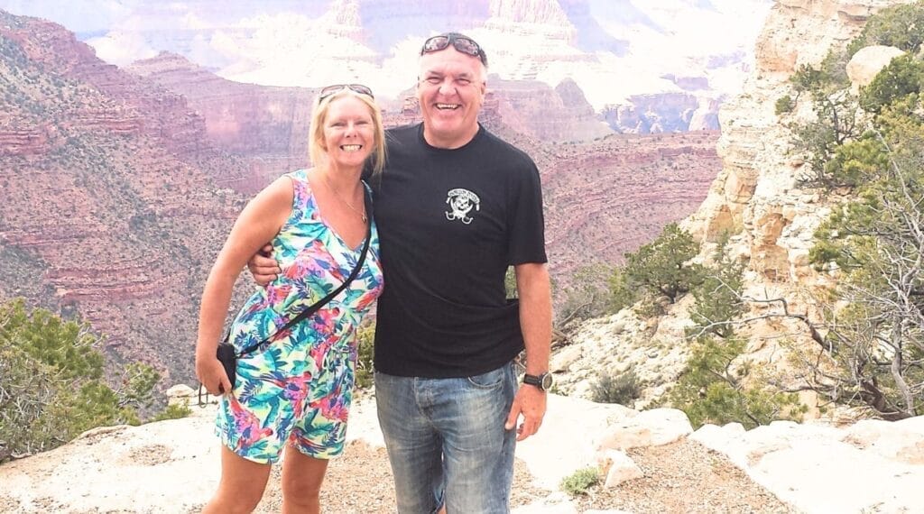 The Backpacking Housewife with backpacking husband at Grand Canyon USA