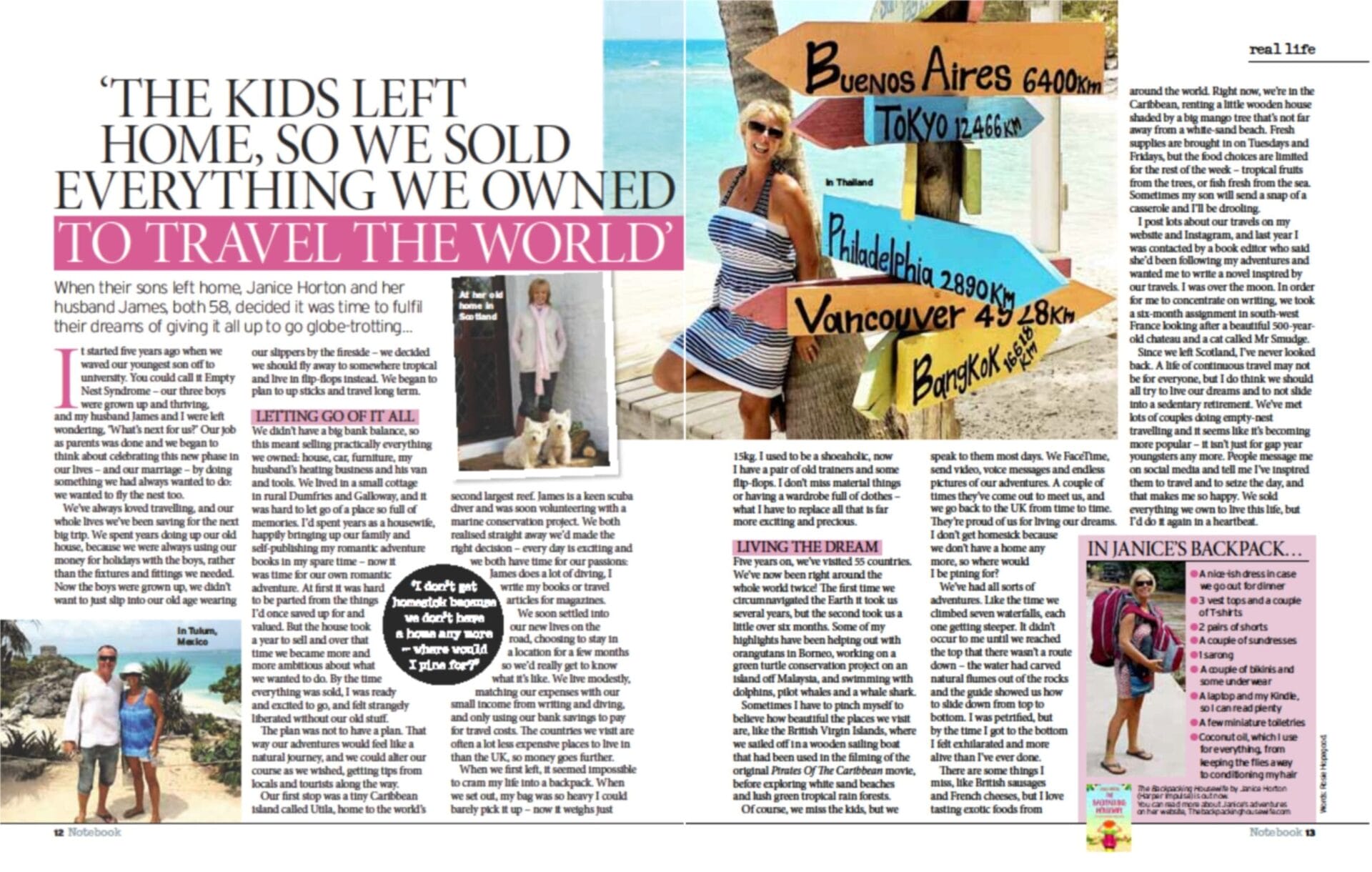 The Sunday Mirror with Janice Horton The Backpacking Housewife