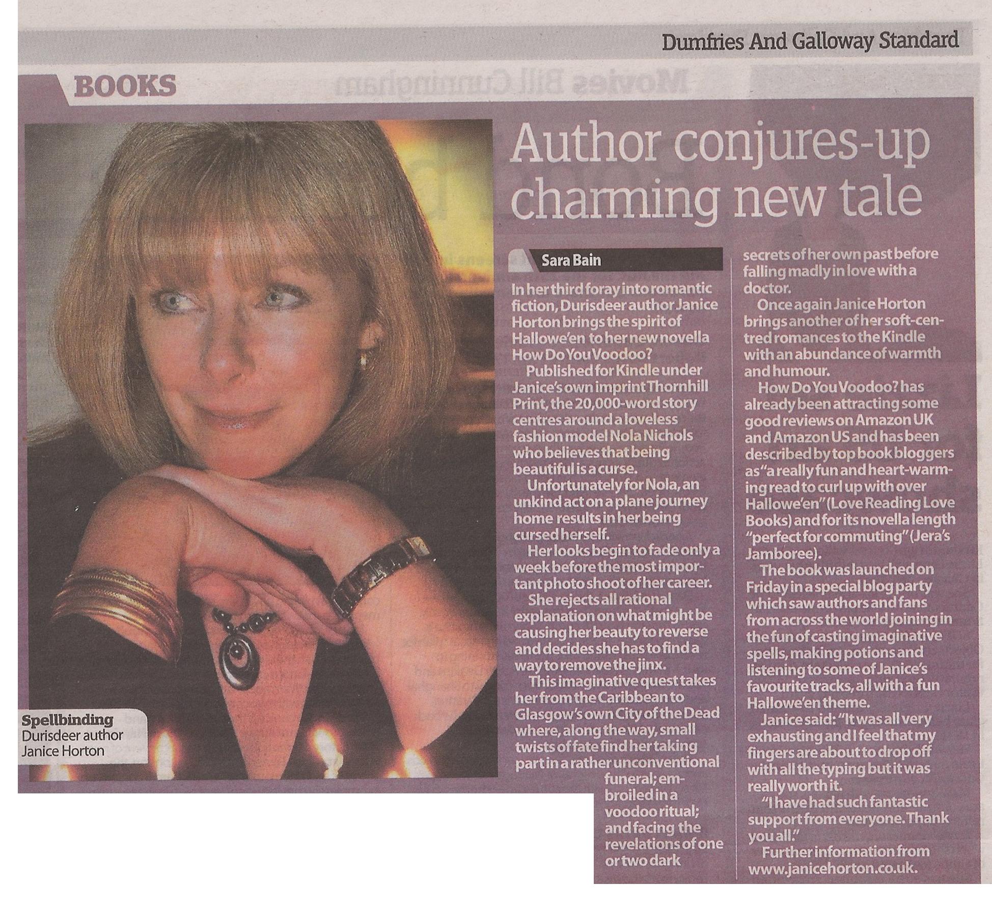 Dumfries and Galloway Standard with author Janice Horton