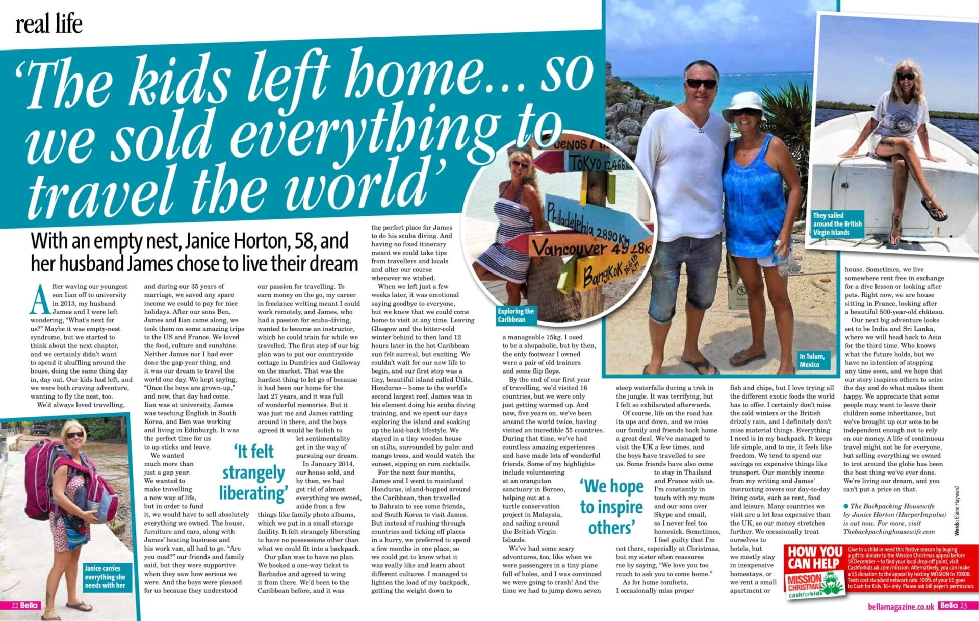 Bella Magazine with Janice Horton The Backpacking Housewife