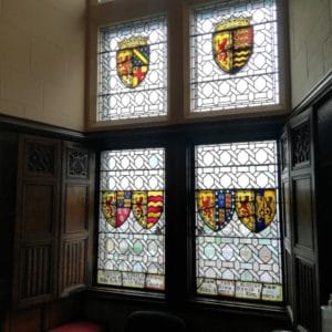Great hall Edinburgh castle glass window