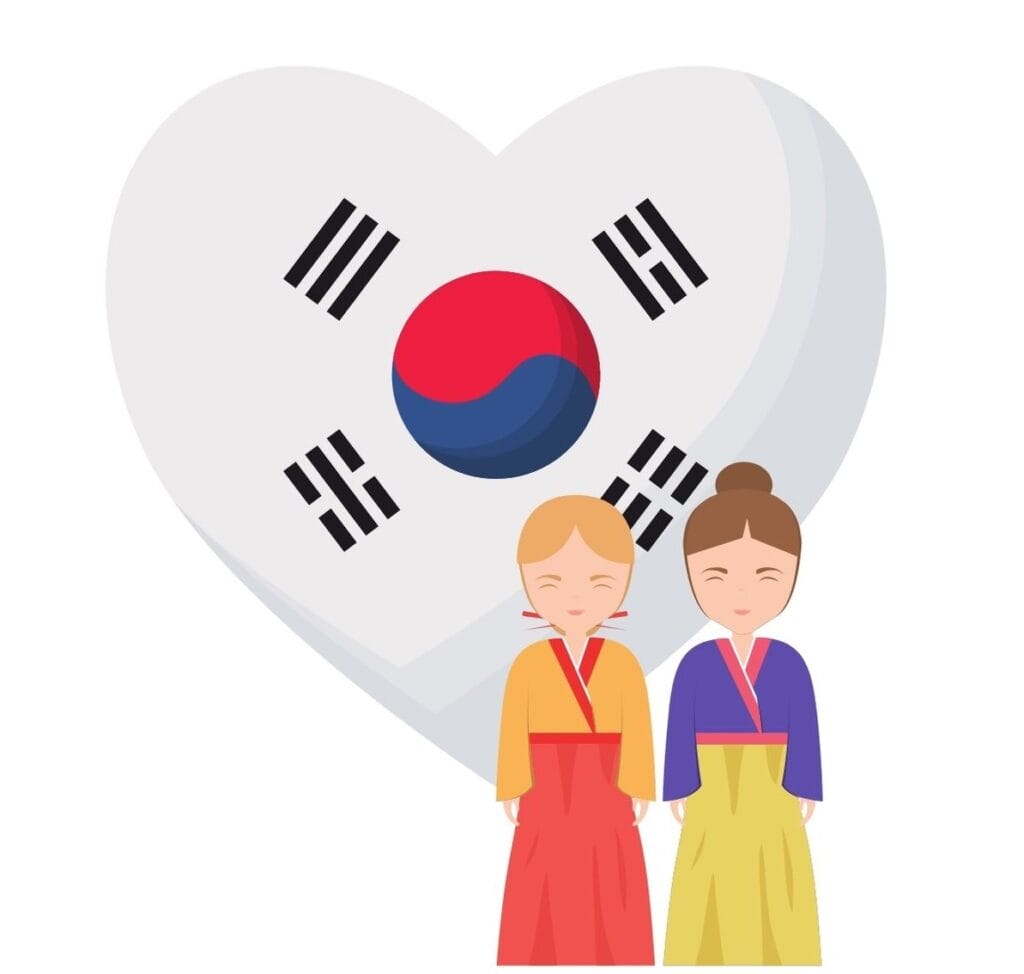 Korean flag heart women