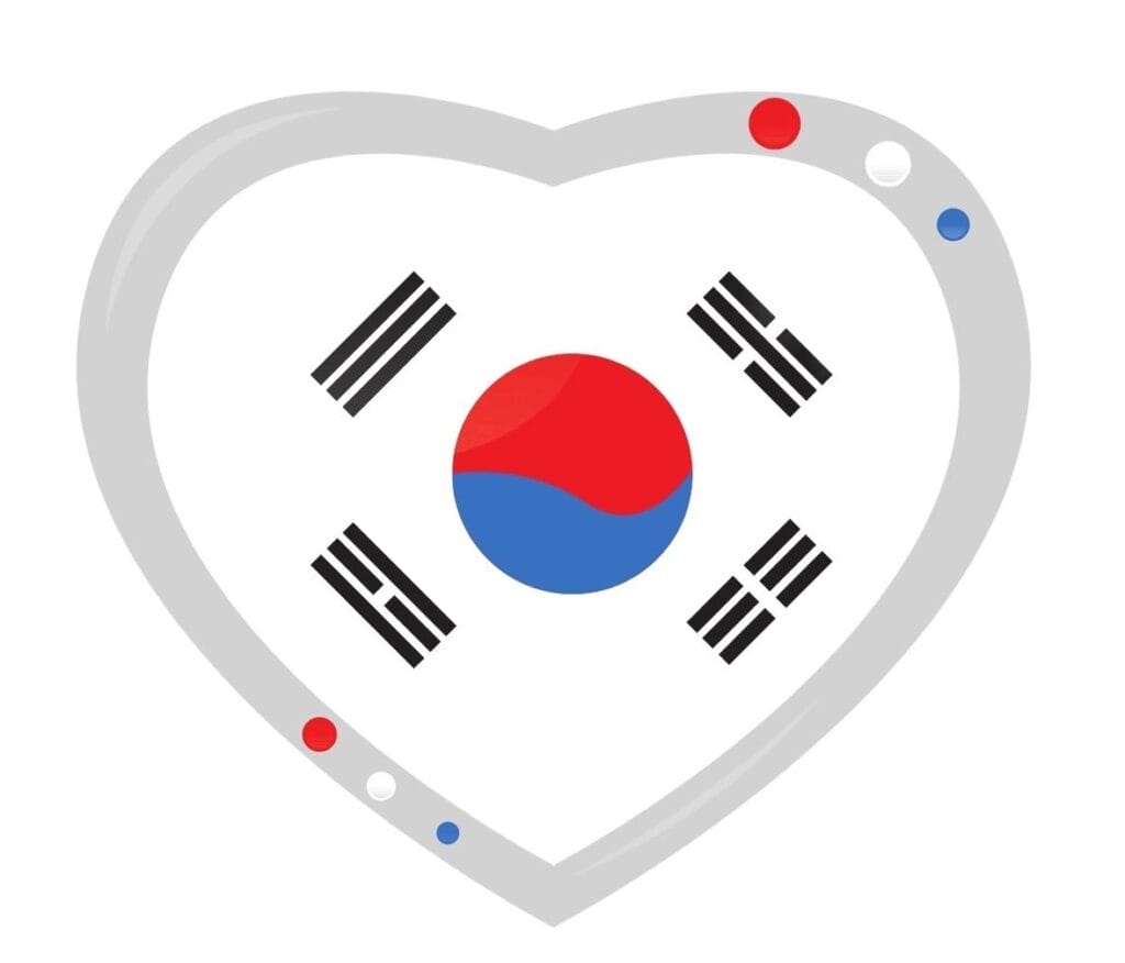 Korean Flag Heart Yin Yang