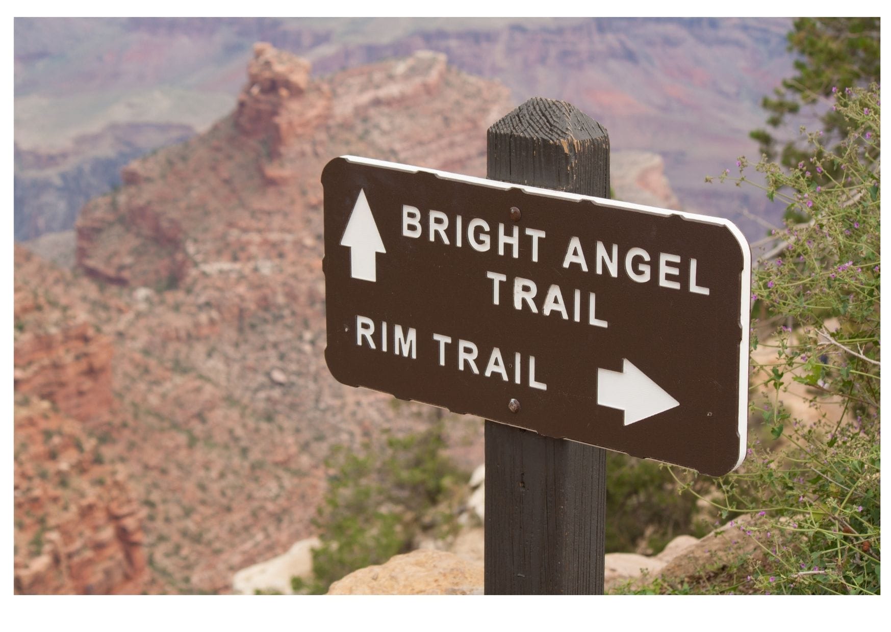 The Rim Trail Hike Sign The South Rim offers the visitor various hiking routes and for most abilities