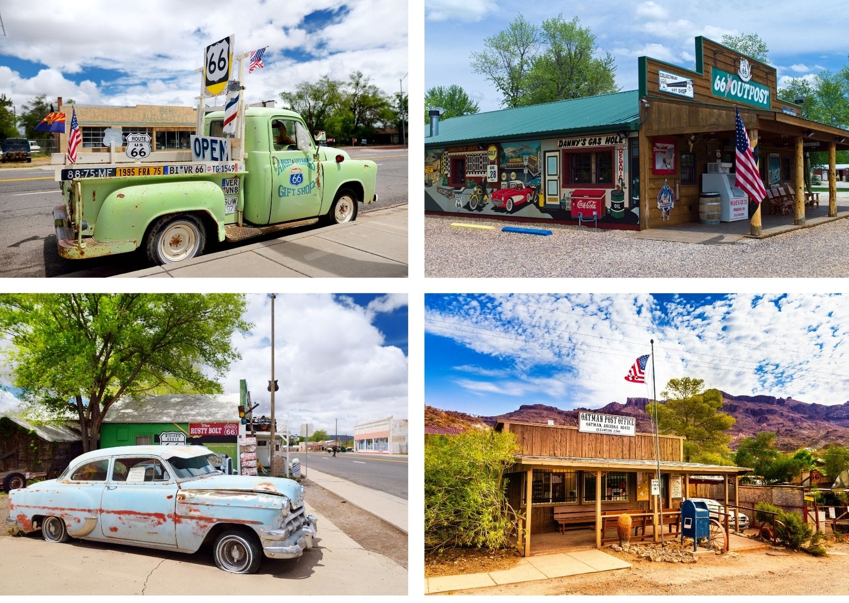 old Santa-Fe railroad town of Seligman and the old road to Kingman