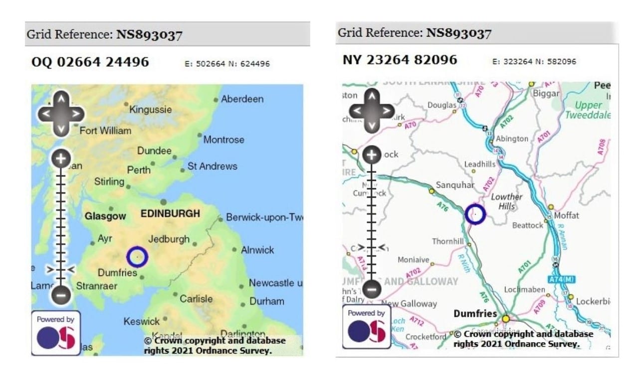 OS maps of Durisdeer Village Location