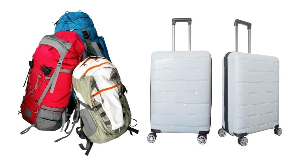 Backpack or Suitcase. Starting to feel heavily burdened with baggage