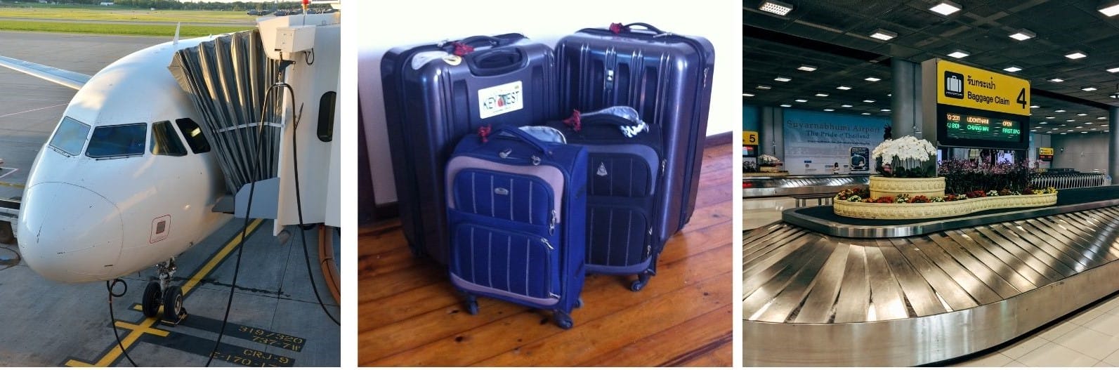 Backpack or Suitcase. The Backpacking Housewife travelling with suitcases at the airport