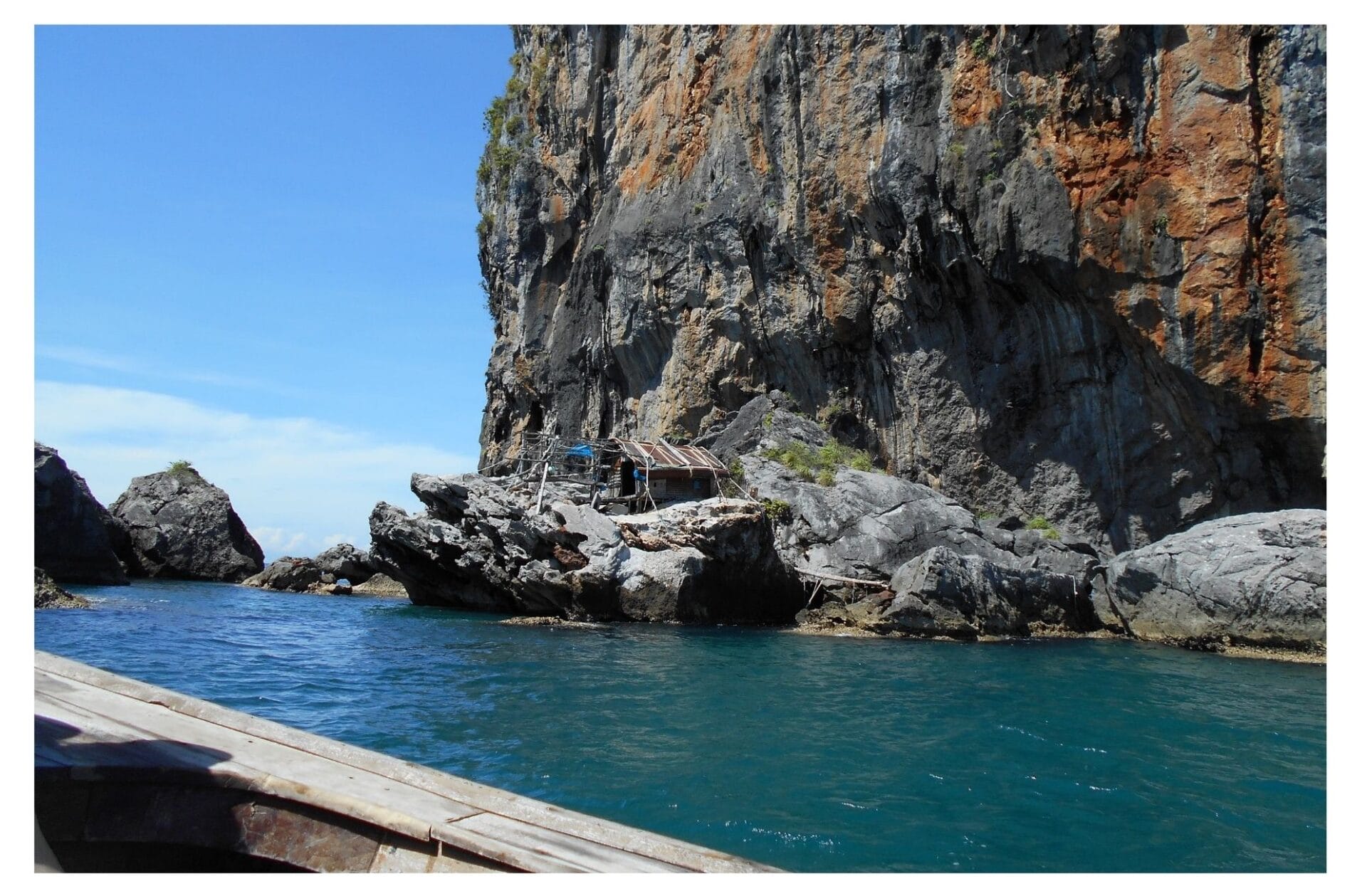 old ruined shack on a rock on the Andaman Sea. Photo: Janice Horton