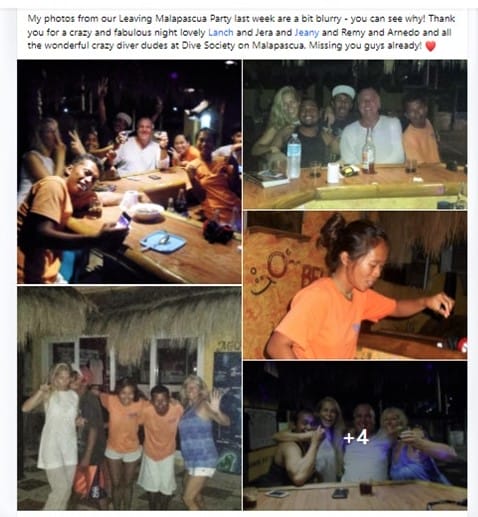 The Backpacking Housewife leaving party Malapascua Island