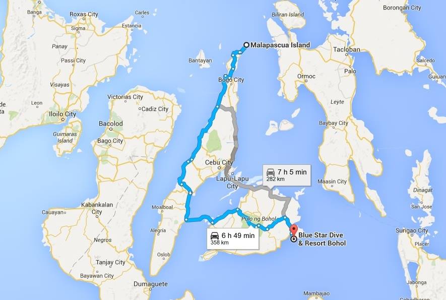 Our journey plan from Malapascua Island via Cebu Island to Bohol Island. The Backpacking Housewife.
