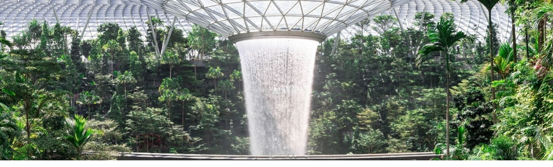 The rain vortex at Changi Airport is the worlds tallest indoor waterfall.