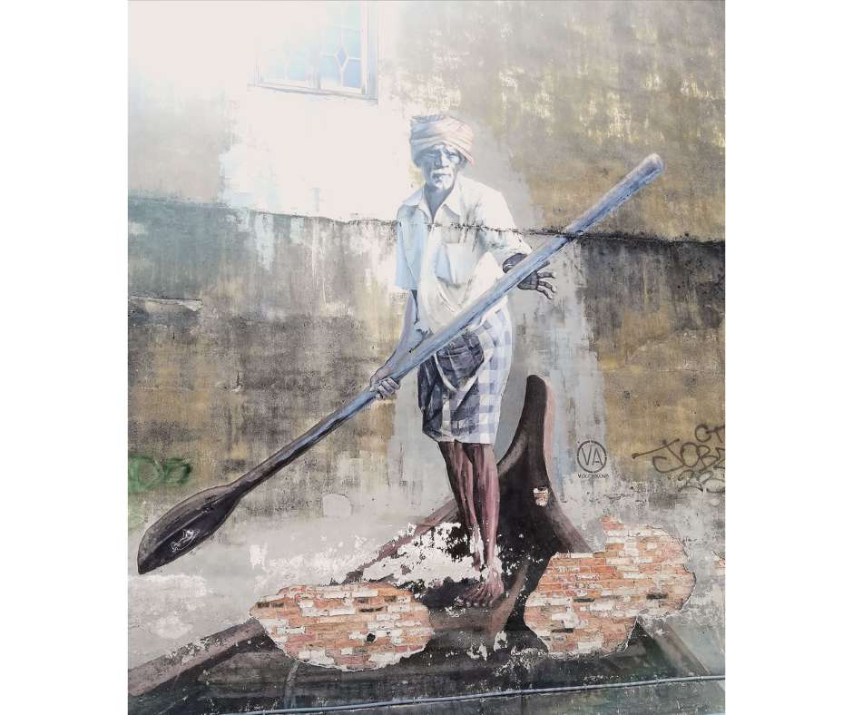 Backpacking Housewife. The Indian Boatman: On the corner of Lorong Stewart and Klang Street. Completed by Julia Volchkova, a Russian artist