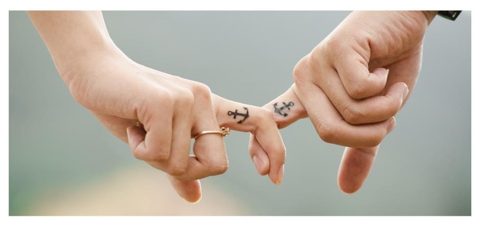 small his and her midlife travel tattoo