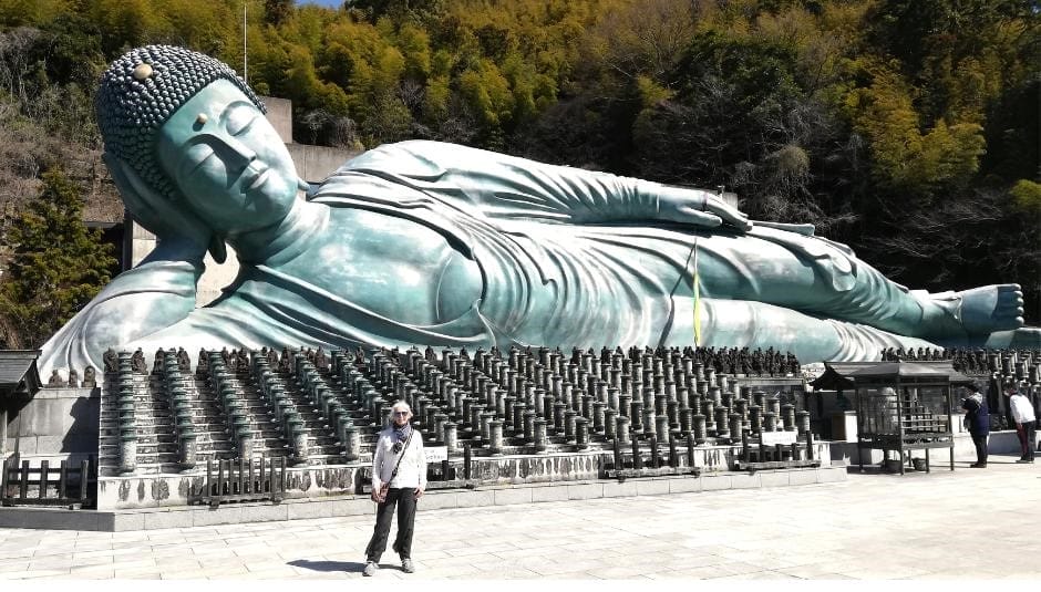The Worlds largest bronze reclining Buddha is at The Nanzoin Temple Fukuoka Japan