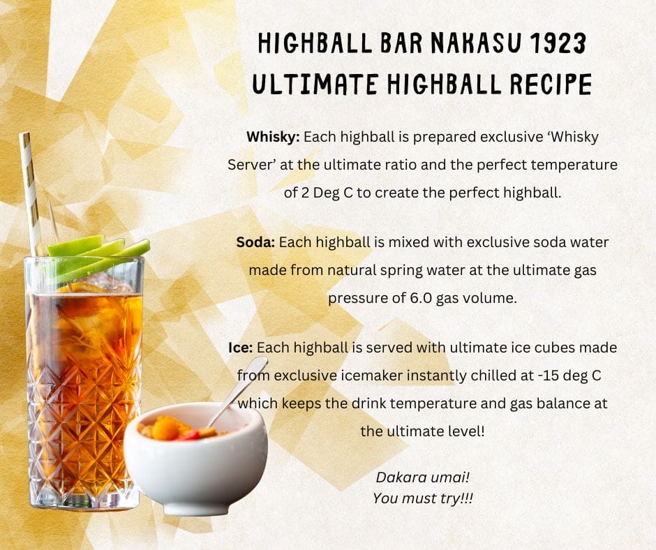 Perfect Highball Recipe Bar Nakasu 1923 Fukuoka Japan