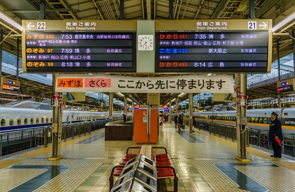 At the train station - using the Suica Card is the easiest way to use public transportation in Japan