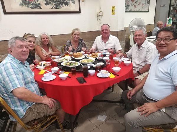 Dining with friends in Penang Food Fest. The Backpacking Housewife