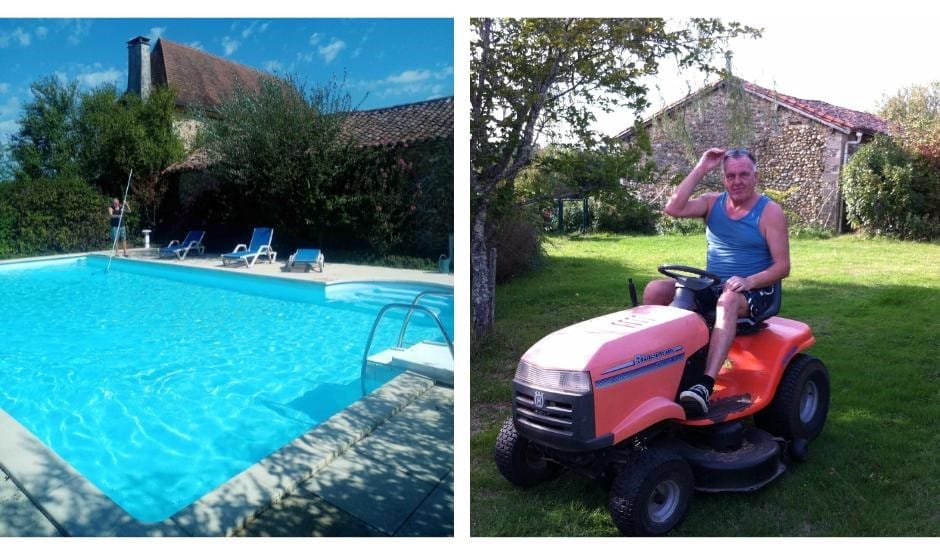 Housesitting duties included managing the grounds. The Backpacking Housewife.