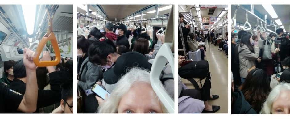 Crowded subway train Tokyo