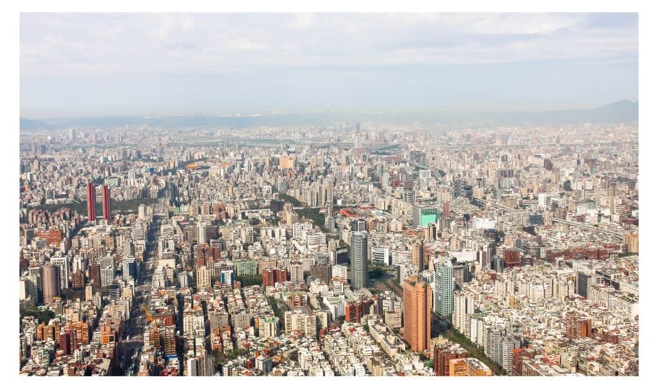 View of Taipei from the 89th floor of the 101 Tower