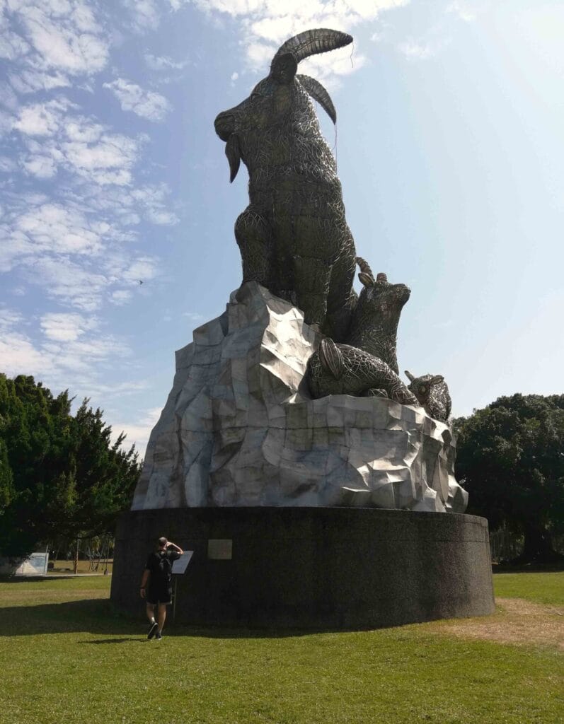 The Spirited Goat with his family at Taichung Park Taiwan. The Backpacking Housewife