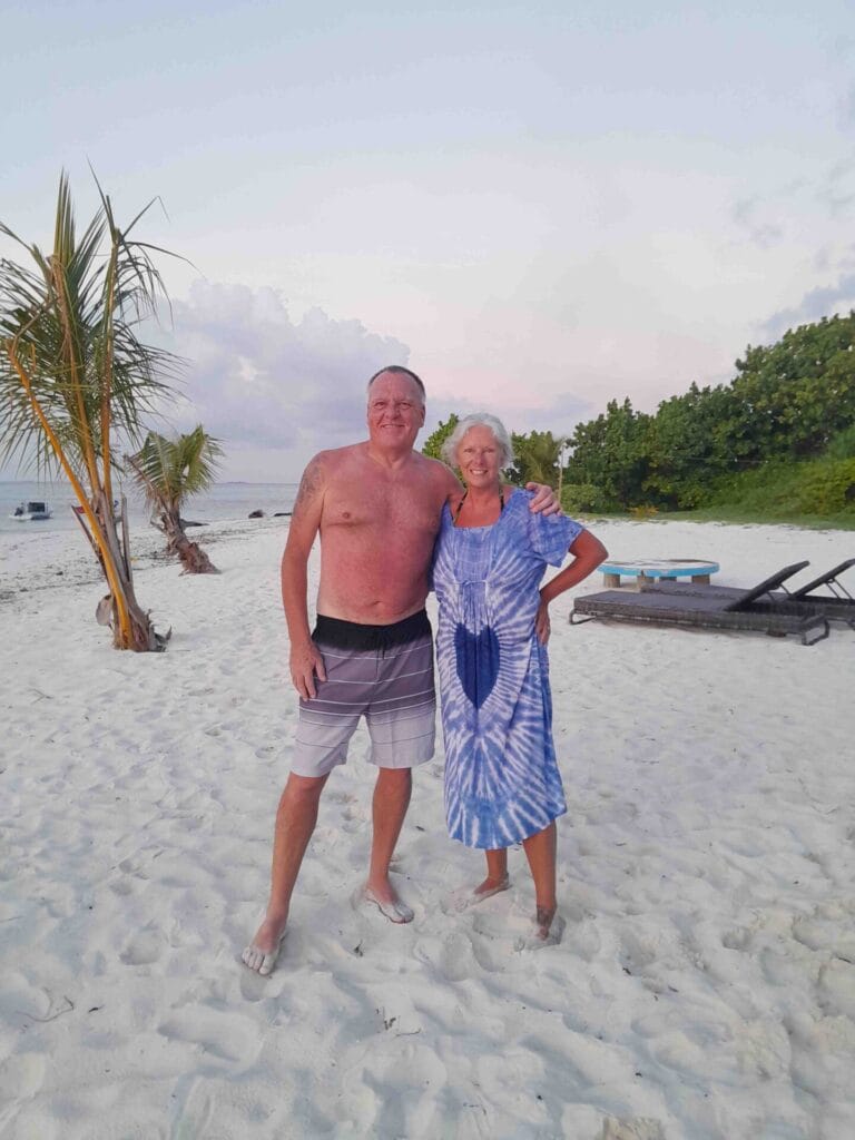 On Bikini Beach Maamigili Island. The Backpacking Housewife