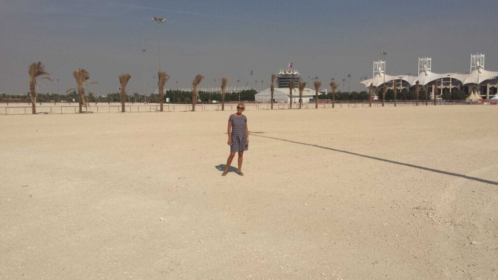 Janice Horton at The Bahrain International F1 Track