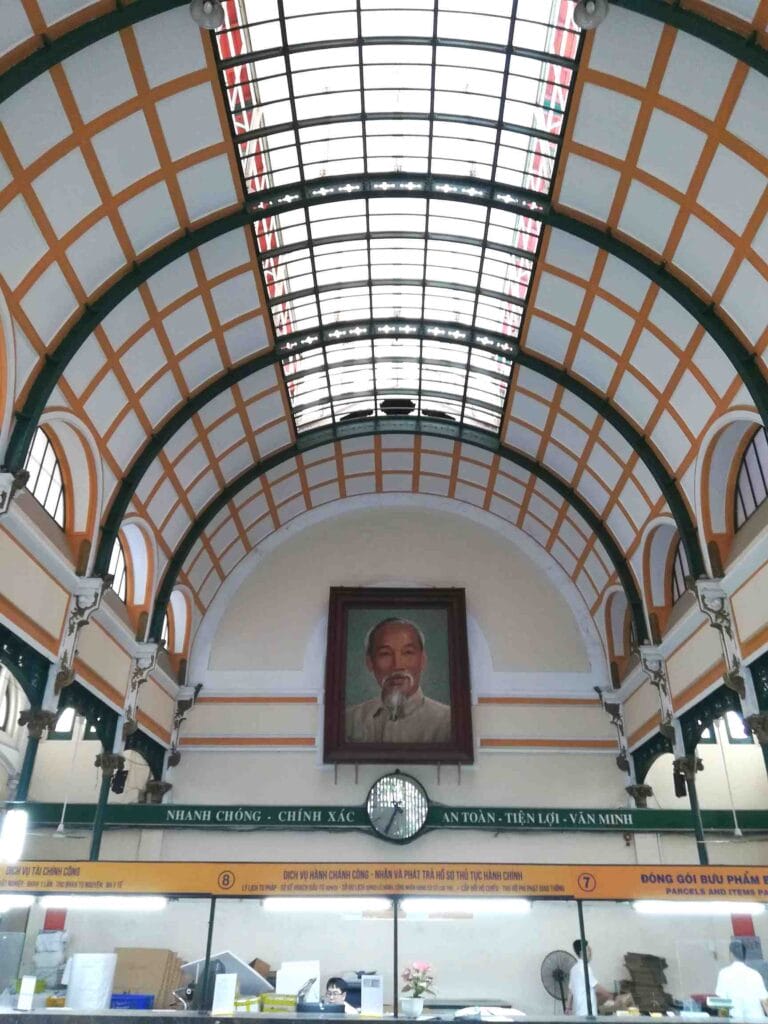 Saigon Central Post office ceiling design photo by Janice Horton
