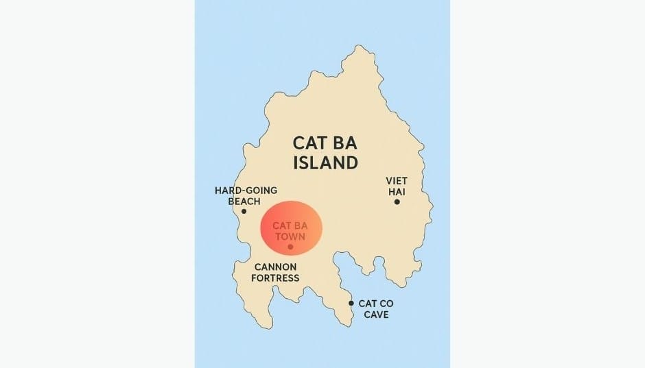 Cat Ba Island Vietnam Map Showing Construction Area at Cat Ba Town