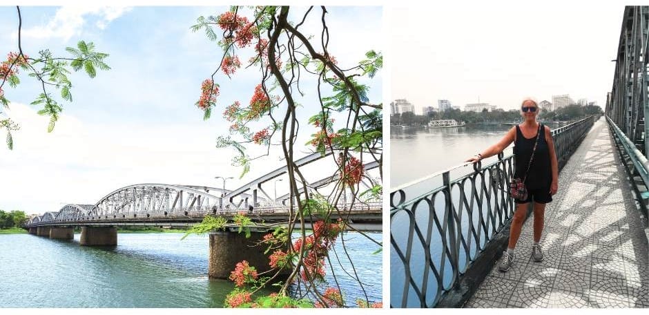 The Backpacking Housewife on the Trang Tien Bridge over the Perfume River in Hue