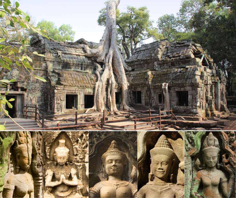 The temple ruins were being swallowed by the jungle before they were rediscovered