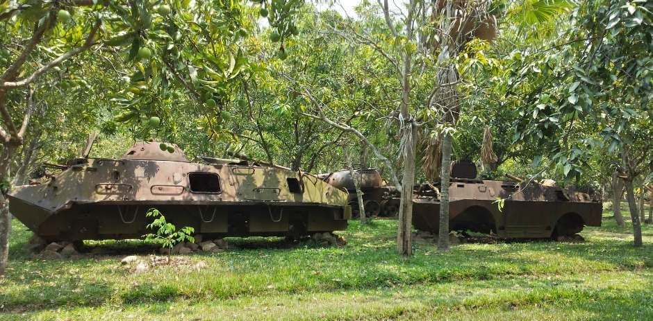 There are lots on vehicles and tanks at the Cambodia War Museum Siem Reap
