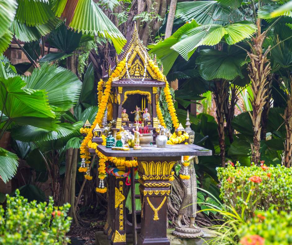 Many spirit homes will have miniature furniture, figurines, and animals.