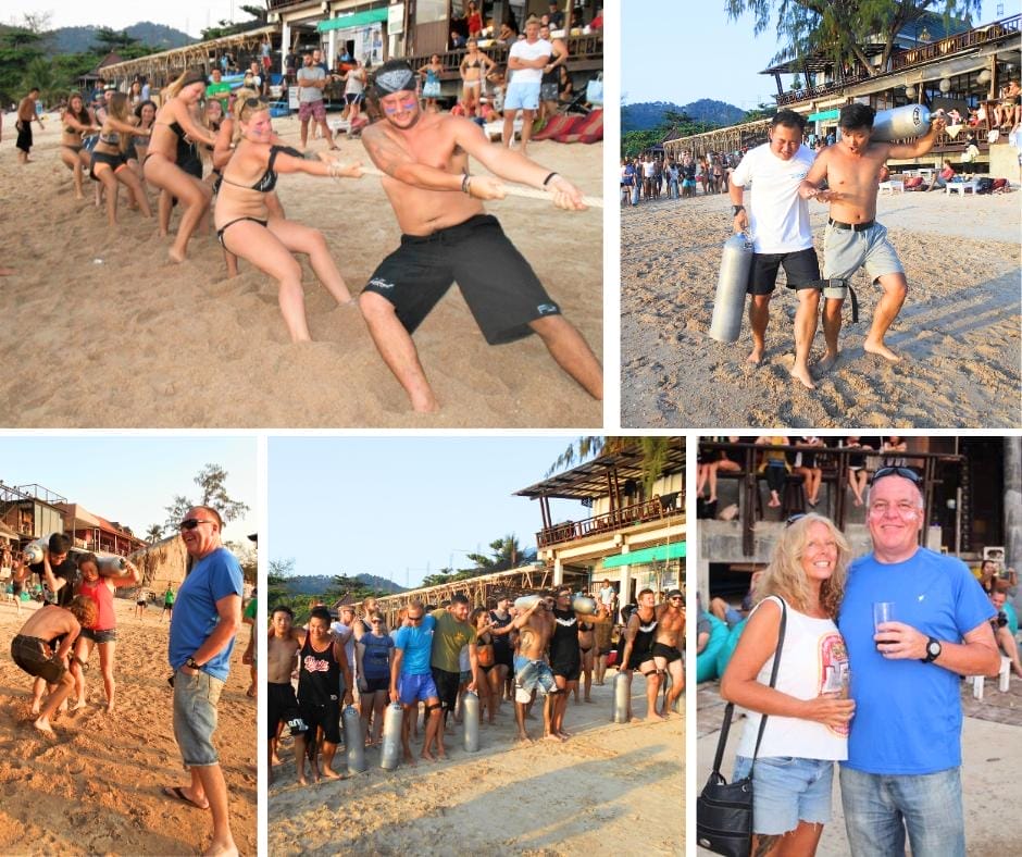 Bans Dive Team Games. Ban's Dive Resort Koh Tao. Photos by Janice Horton