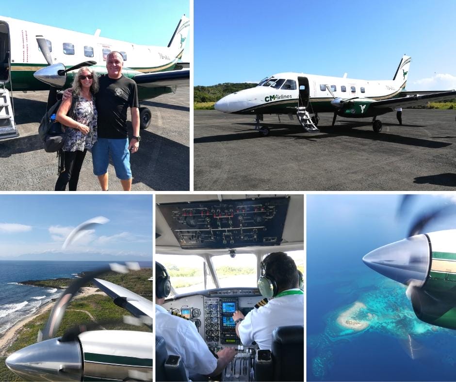 Utila has a small airport but it's more of a air strip really