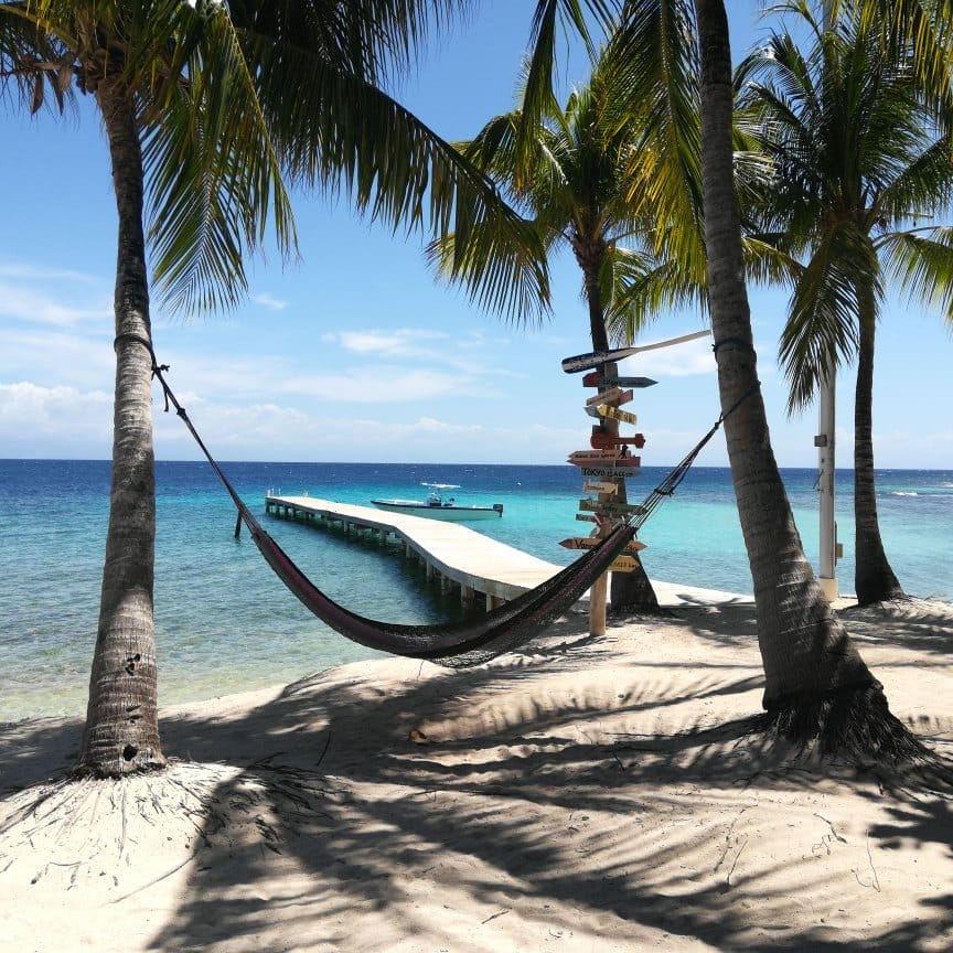 Coral Beach on the Caribbean Island of Utila