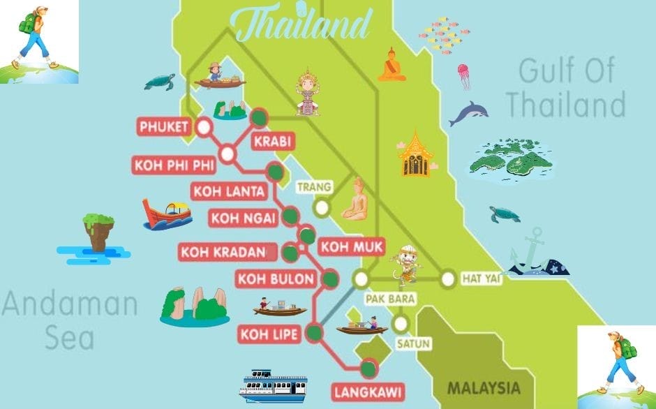 Thailand: Koh Ngai. Andaman Sea Island Hopping Route Map - The Backpacking Housewife
