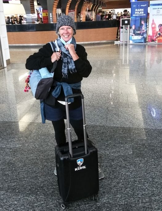 At the airport we often wore our heaviest or bulkiest items to save space and weight