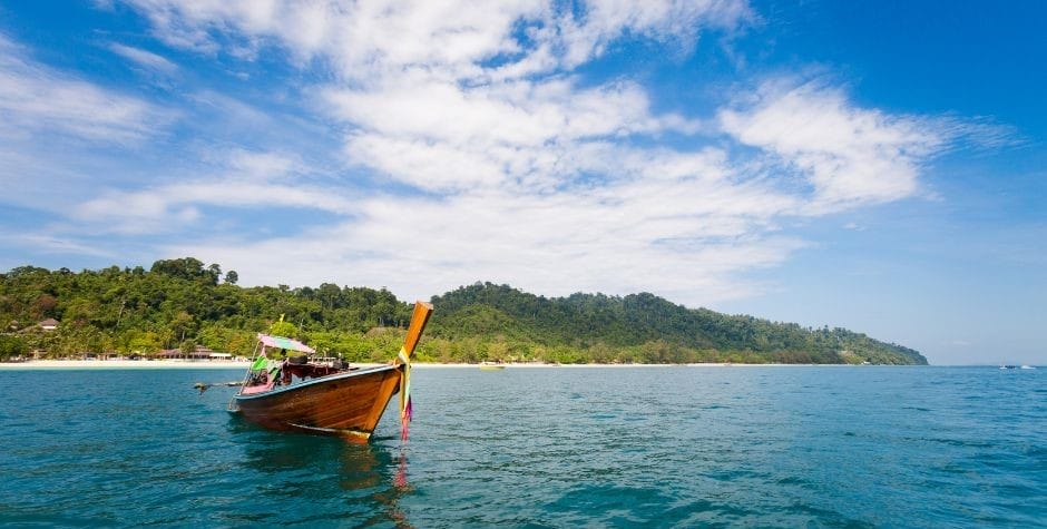 A longtail boat at Koh Ngai Thailand