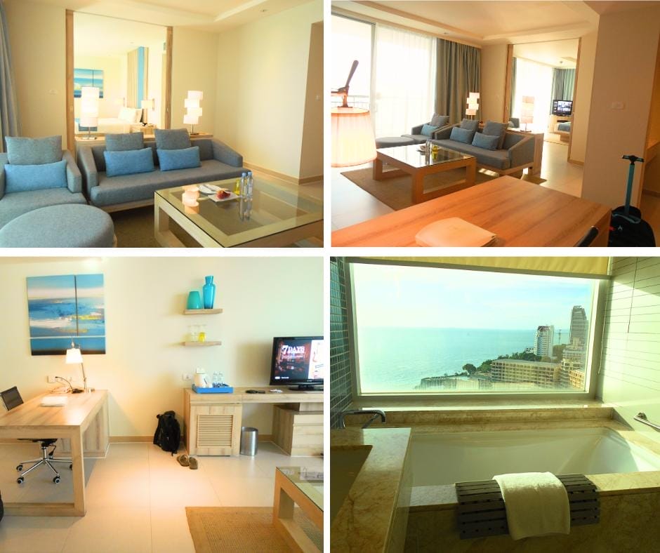 Our spacious King Suite at The Holiday Inn overlooking Pattaya Beach