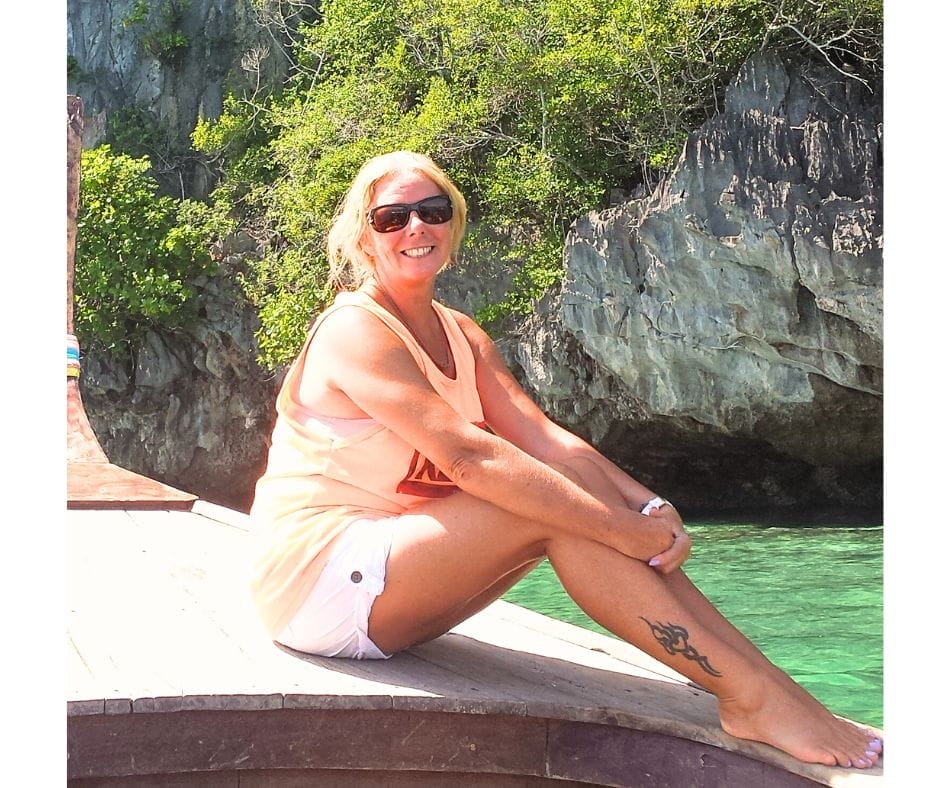 Janice Horton In a longtail boat on the Andaman Sea