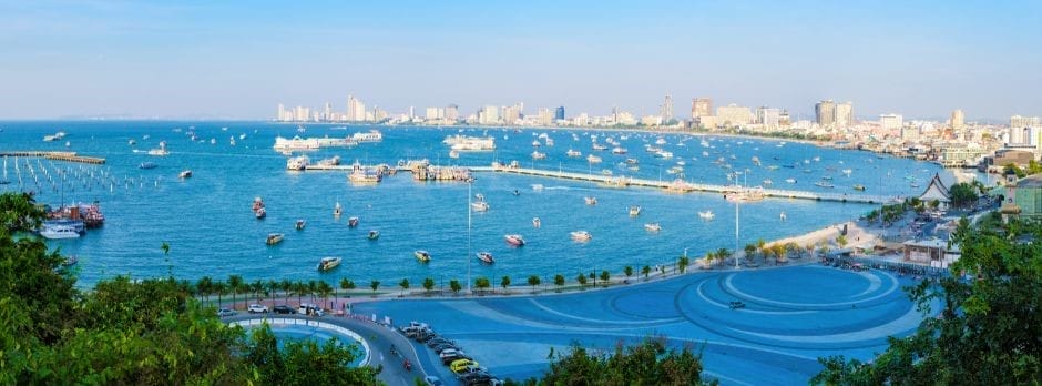 Pattaya City is on the eastern Gulf coast of Thailand