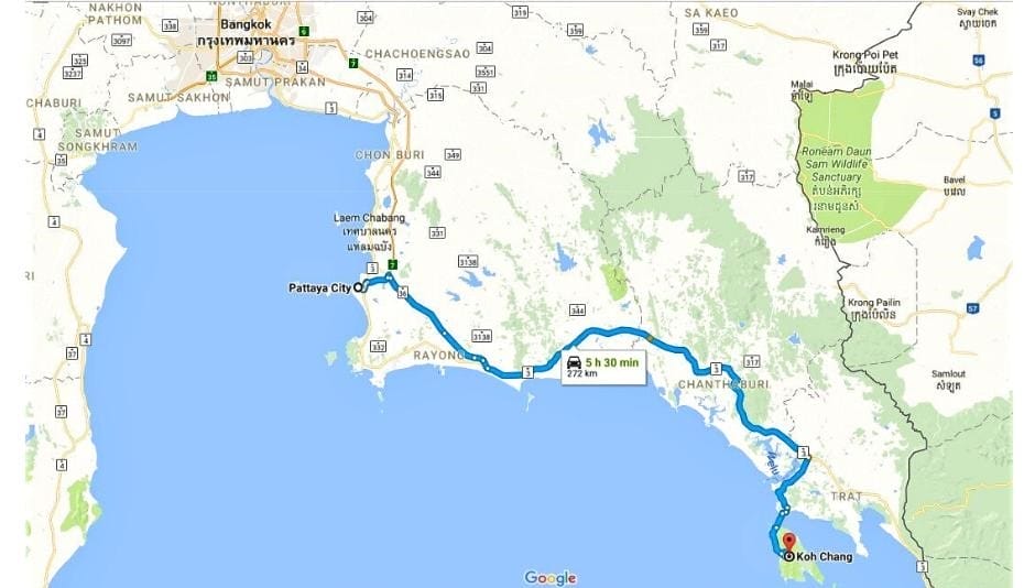 Our Route to Koh Chang