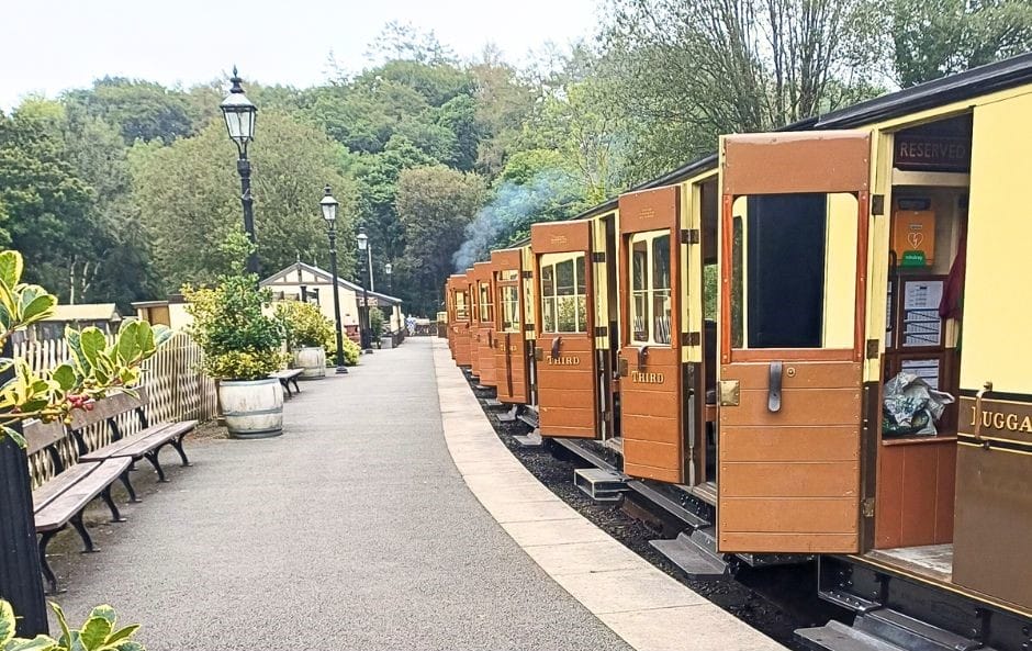 There are heritage train stations along the way on the Vale of Rheidol Railway