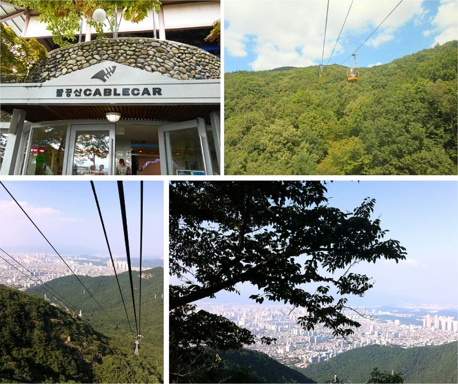 Apsan Mountain Cable Car and views over the city of Daegu