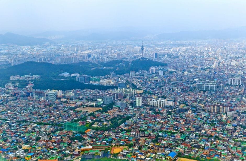 Views over Daegu City South Korea