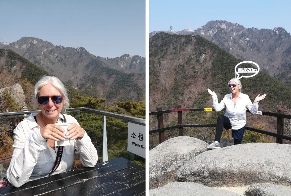 At the top of the mountain there is a viewing platform and observation deck and a café